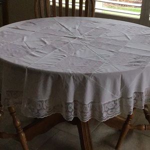 White lace tablecloth